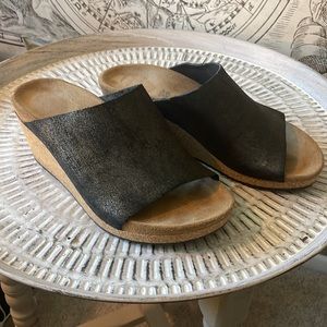 Papillo Namica Mule size 38 shimmery silver/black